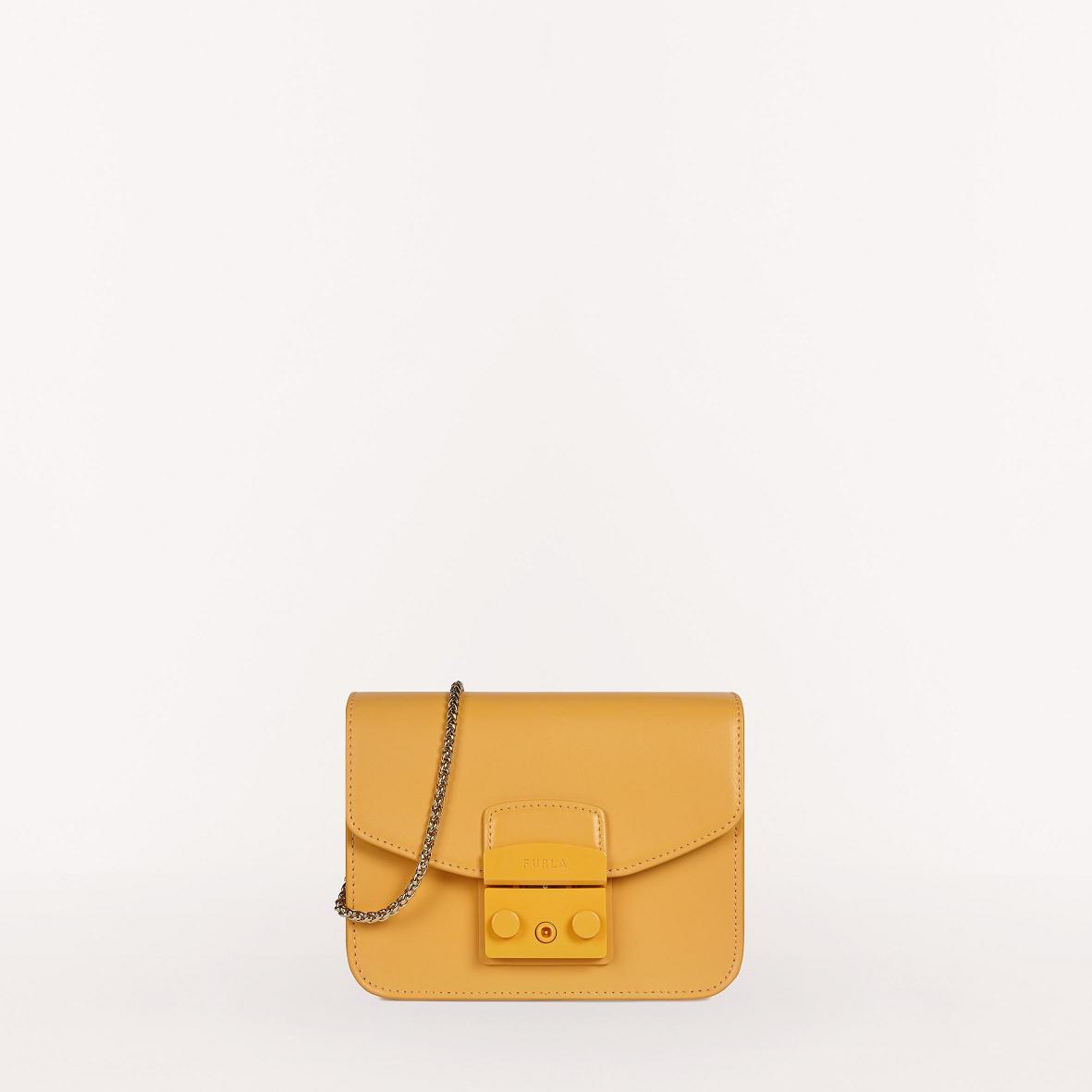 Furla Metropolis Tasker Tilbud - Crossbody Dame Gul DLU096524